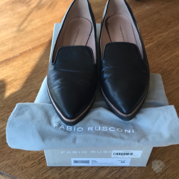 Fabio Rusconi Shoes - Fabio Rusconi black leather slip-on loafers w/box